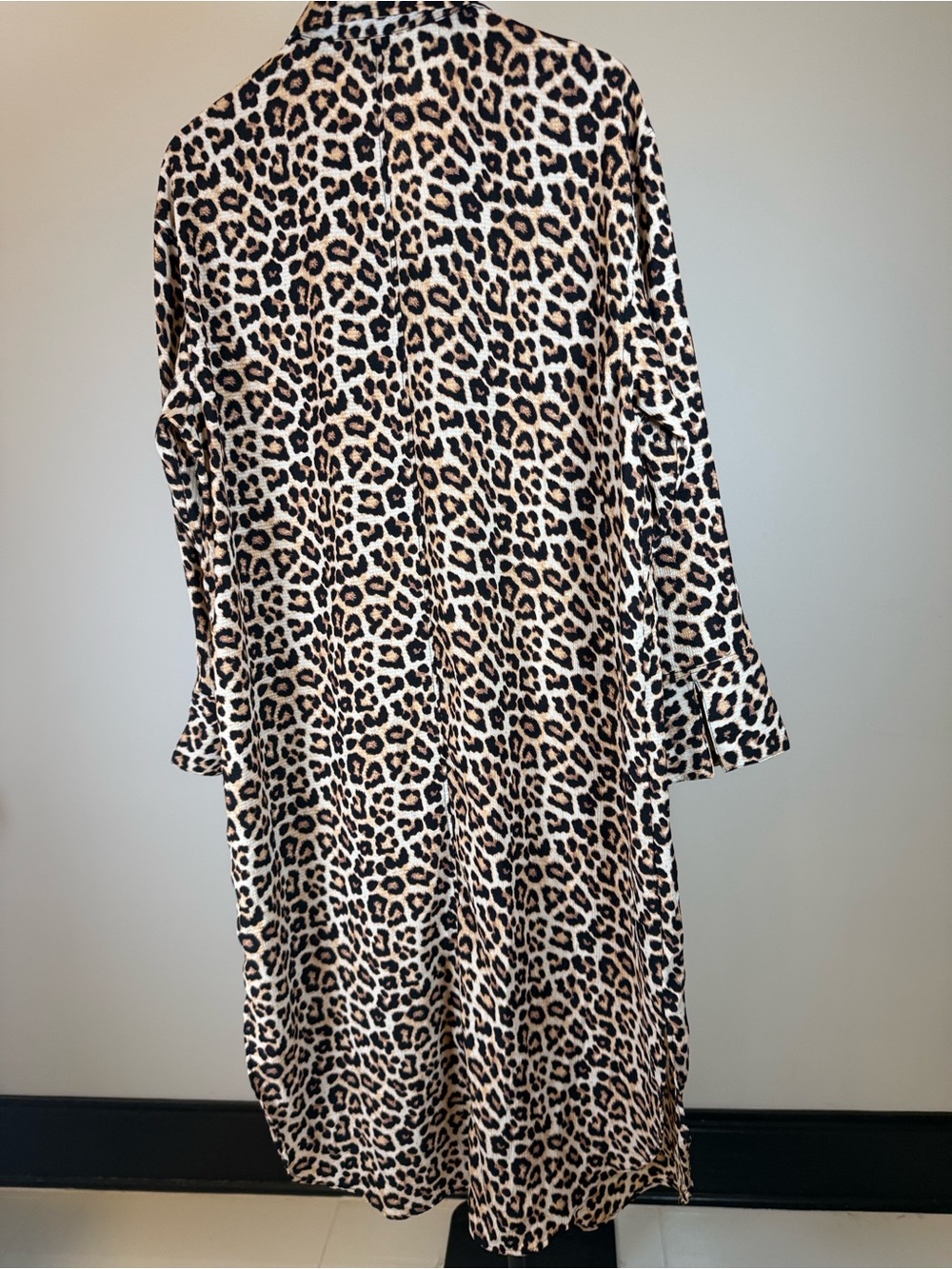 H&M Long Sleeve Leopard Print Shirt Dress | Size L - Picture 6 of 11